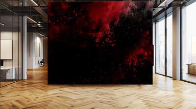 Dark red horror scary background. Old wall texture cement black red background. red background with black grunge background texture in modern art grunge design. Wall mural