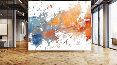 Watercolor colorful brash grunge watersplash. Cyan watercolour water brash splash texture. Wall mural