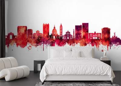 Messina Italy Skyline Red Wall mural