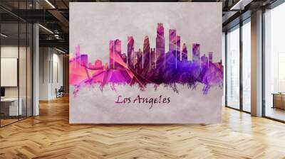 Los Angeles City in California, skyline Wall mural