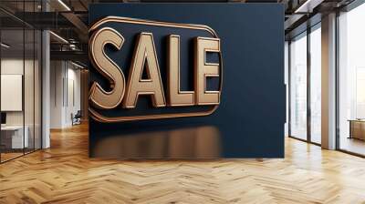 Stylish 3D sale sign featuring an elegant design, perfect for promoting discounts and special offers in your marketing materials. Wall mural