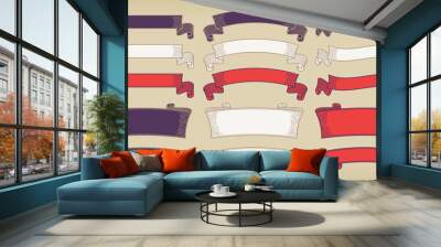 A horizontal title ribbon obi set with a Japanese retro design. Wall mural