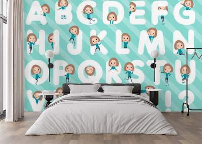 Bob hair women Sportswear_A to Z Wall mural