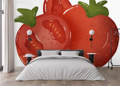 Tomato Watercolor Wall mural