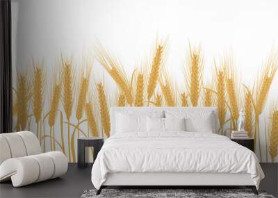 Ears of wheat horizontal border seamless pattern Wall mural