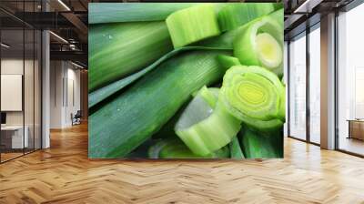 background of freshly cut leek Wall mural