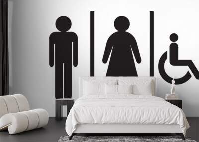 Male and female toilet icon vector, filled flat sign, solid pictogram isolated on white. WC symbol, logo illustration. Wall mural