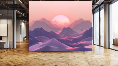 Majesty of Dusk: A Mystical Encounter With the Setting Sun Wall mural