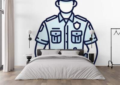 police officer in uniform illustration Wall mural