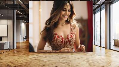 Indian Model in Exquisite Traditional Appearance Wall mural