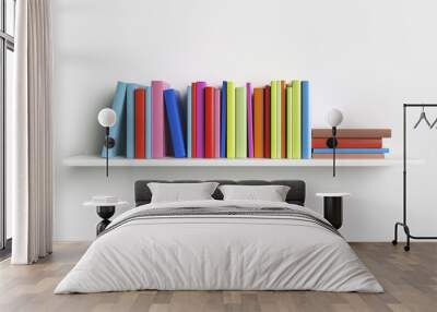 Multicolored books on a shelf Wall mural