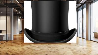 Black top hat isolated on transparent background. PNG Wall mural