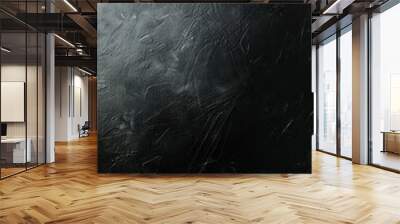 Dark, scratchy black background texture Wall mural