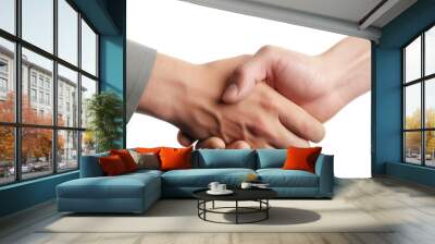 Two businessman hand shake isolated on transparent background. PNG Wall mural