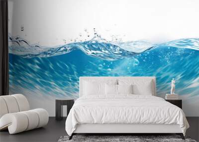 Water waves on blue ocean isolated on transparent background. PNG Wall mural