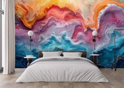 Golden Reef: Swirling Underwater Patterns Wall mural