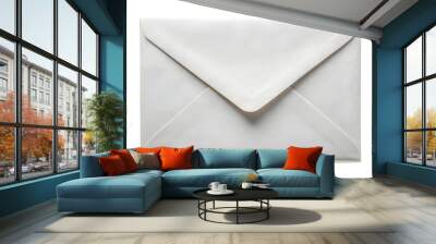 Blank white envelope isolated on transparent background Wall mural