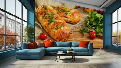 Flatbread, Tandoor Bread, Uzbek Bread, Fresh Bread Wall mural