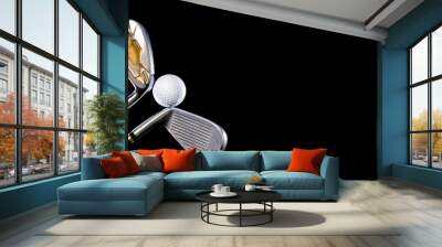 Golf ball with golf club Wall mural