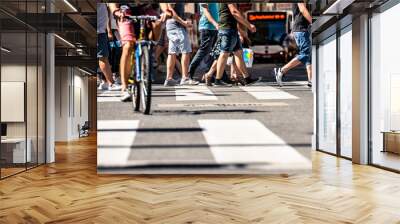 Many people walking in the city center in Vienna Wall mural