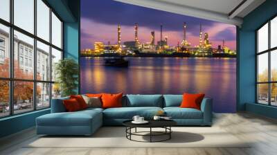 Sunrise scence of Oil Refinery factory industry Wall mural