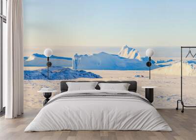 Ilulissat Icefjord, in Greenland, Denmark, Scandinavia is one of the largest glaciers in the world. With its beauty and icebergs, it is a World Heritage Site. Wall mural