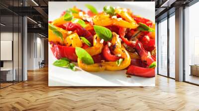 roasted vegetables salad on white plate.restaurant food Wall mural