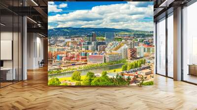 Beautiful cityscape of Oslo on a summer day, Norway Wall mural