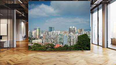 urban skyline view with tower blocks in central macau city Wall mural