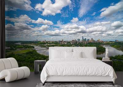 Panorama of the city.  Taken in Edmonton, Alberta, Canada.  Wall mural