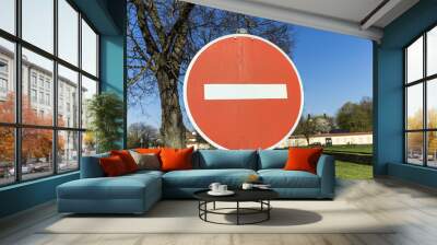 No entry for vehicles traffic sign Wall mural