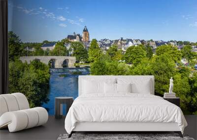 old lahn bridge and view to wetzlar dom Wall mural