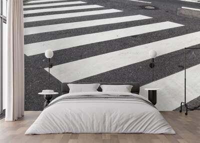 pedestrian crossing marked with white paint Wall mural