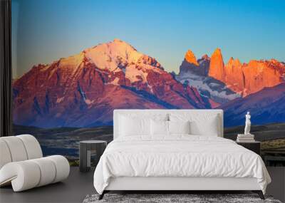 scenic view to Fitz Roy mountain in Argentina, Patagonia Wall mural