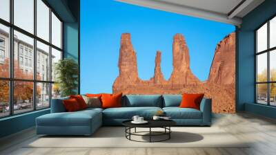 Three Sisters rock formation  in  Monument Valley Navajo Tribal Park Wall mural