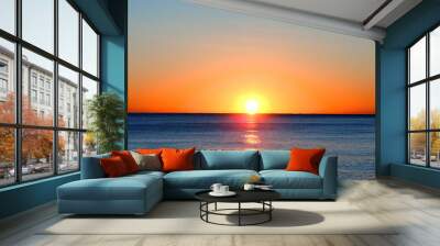 sunset in the sea Wall mural