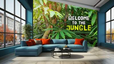 Welcome to the jungle.  This warm and humid, tropical habitat is a beautiful place for a tour or a travel destination for a good family vacation.  Warm light and exotic scenery. Wall mural