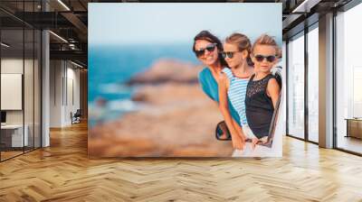 Family on vacation travel by car. Summer holiday and car travel concept Wall mural