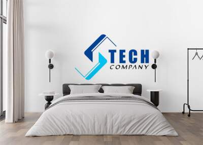 s tech company business logo Wall mural