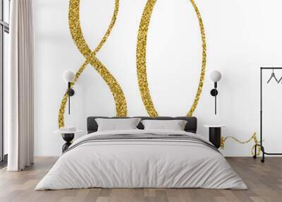 80 YEARS gold glitter brush calligraphy icon Wall mural