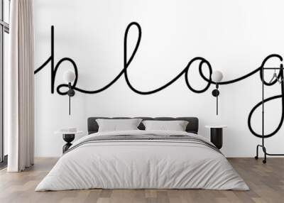 BLOG black vector monoline calligraphy banner with swashes Wall mural