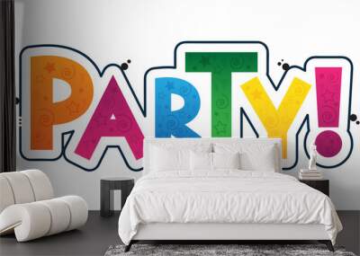 Graffiti PARTY Icon Wall mural