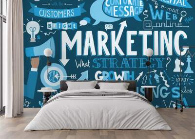 MARKETING hand lettering poster Wall mural