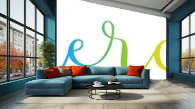 MERCI! (THANK YOU! in French) colorful brush calligraphy banner on transparent background Wall mural