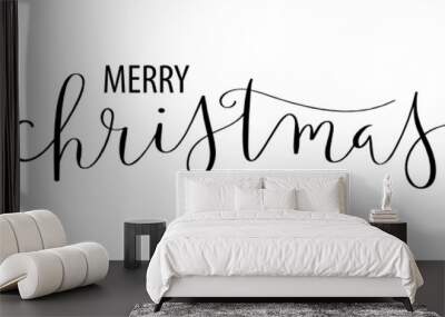 MERRY CHRISTMAS brush calligraphy banner Wall mural