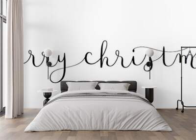 MERRY CHRISTMAS vector brush calligraphy banner with swashes Wall mural