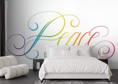 PEACE BE WITH YOU brush calligraphy banner Wall mural