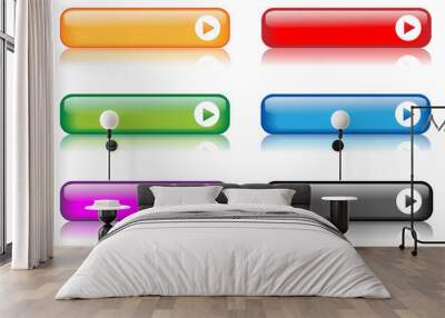 rectangular web buttons (various colours / with reflections) Wall mural