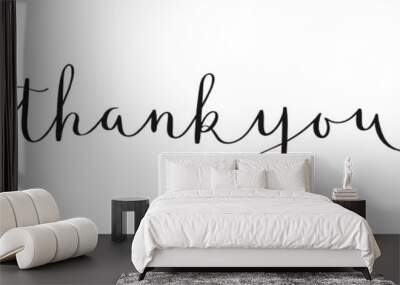 THANK YOU! black vector calligraphy banner Wall mural