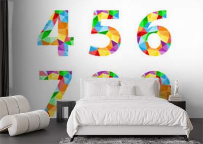 VECTOR POLYGON PATTERN NUMBER ICONS POSTER Wall mural